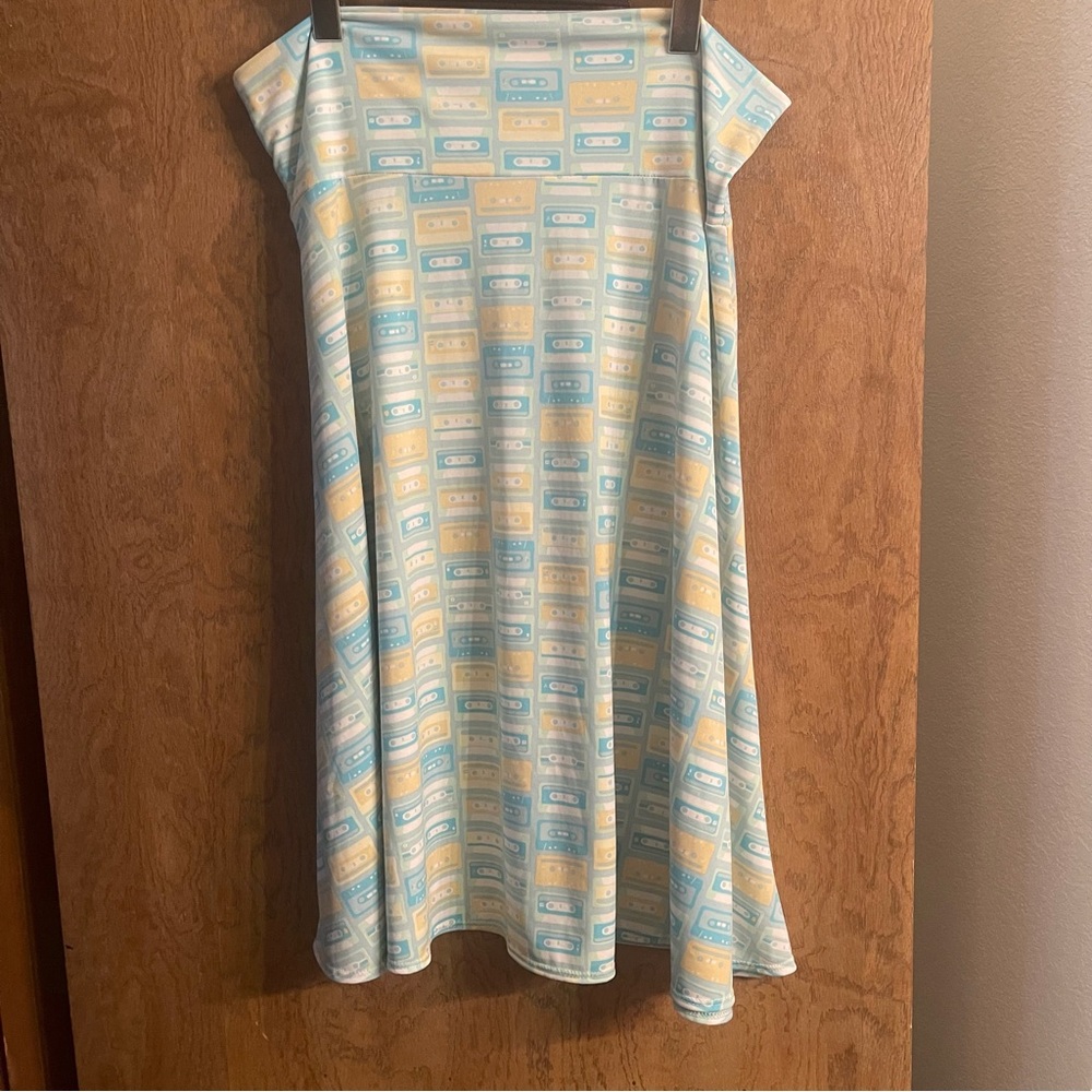 LuLaRoe Mixtape Pattern Skirt in Pastel Colors Sz XL